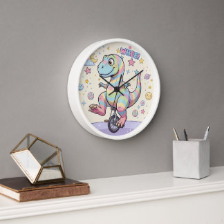 Horloge Wall Clock, 10" Round Natural Wood Frame