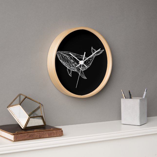Horloge Wall Clock Modern Geometric Whale (Bureau)