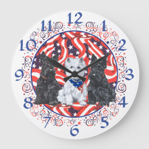 Horloge Westie et Terrier Scottie