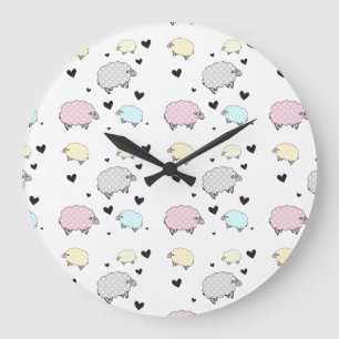 Horloge Whimsical de mouton de Little Pastel