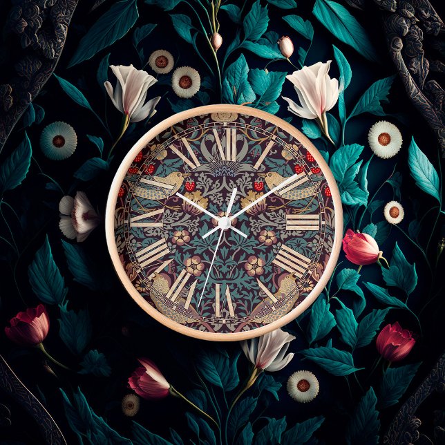 Horloge William Morris Strawberry Thief Motif victorien (Créateur téléchargé)
