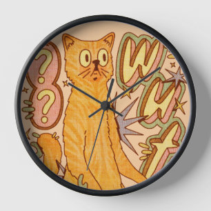 Horloge Wut ? / Illustration d'un chat orange