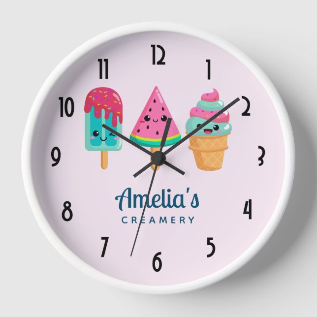 Horloge Yummy Ice Cream Trio Summer Vibe Business (Recto)