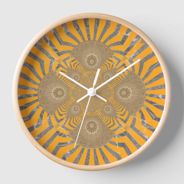 Horloge Zephyr doré : Elégance en Jaune doré & Chrome (Recto)