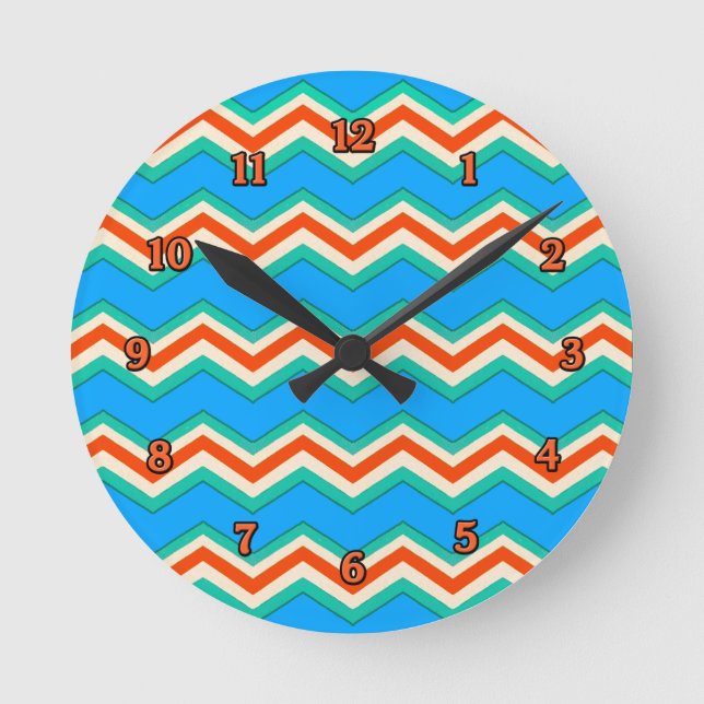 Horloge Zig Zag des couleurs du Sud-Ouest (Recto)