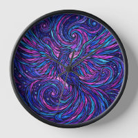 Horloges d'art abstrait de vol d'oiseau cosmique v