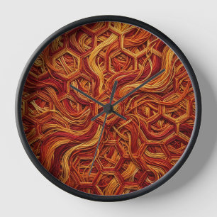Horloges d'art abstrait en nid d'abeille hexagonal
