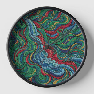 Horloges d'art en cascade de chute d'eau abstraite