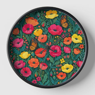 Horloges d'art jardin aux coquelicots abstraits Mo