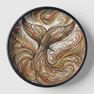 Horloges d'art moderne en encre de Terre Queue de