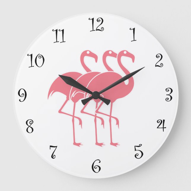 Horloges de cuisine en Flamant rose rose (Recto)