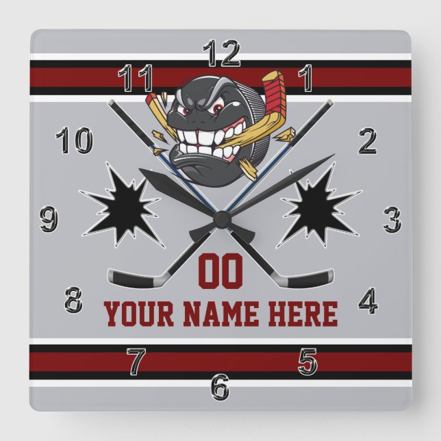 Horloges de hockey personnalisées, Décor de chambr (Recto)