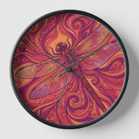 Horloges en ligne Art Abstrait Libellule Coucher d
