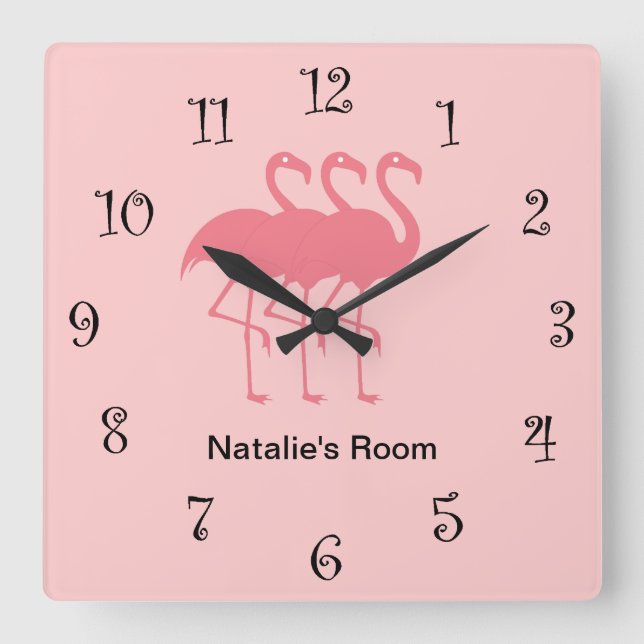 Horloges Flamants roses Roses (Recto)
