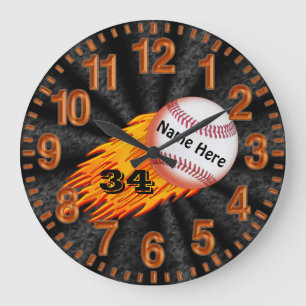 Horloges flamboyantes de base-ball avec VOTRE NOM