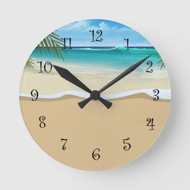 Horloges murales Acryliques Côtières Tropicales (Recto)