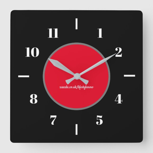 Horloges murales - Arrière - plan noir Cercle roug (Recto)