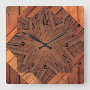 Horloges murales Carrés Design Bois