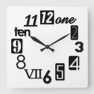 Horloges murales Carrés Funky Numbra