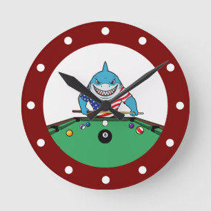 Horloges murales Cool Man Cave Pool Shark