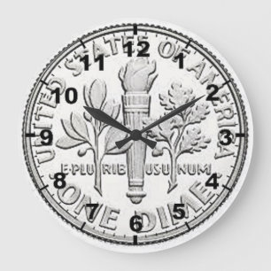 Horloges murales de conception de pièces "US Dime"