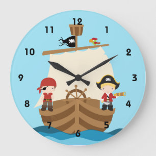Horloges murales de garçon de bateau de pirate