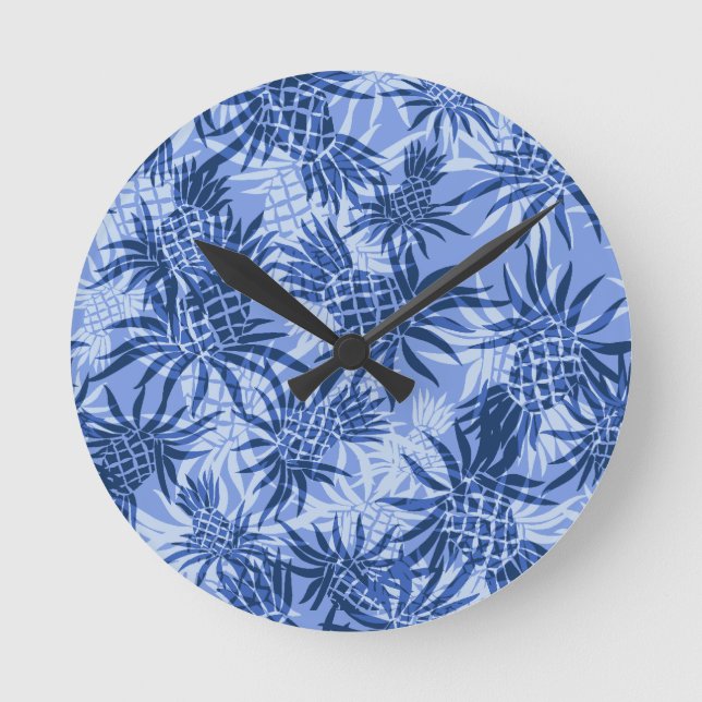 Horloges murales de Hawaïen de Camo d'ananas (Recto)