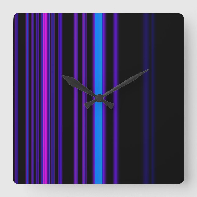 Horloges murales modernes en néon violet (Recto)