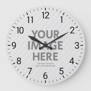 Horloges murales personnalisées Big Round Photo pe