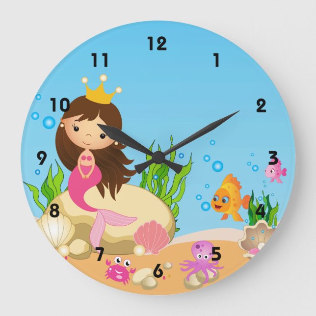 Horloges murales sirène sous la mer (Recto)