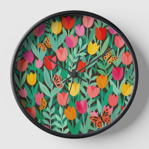 Horloges Papillons Tulipes Matisse Art Abstrait