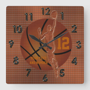 Horloges personnalisées de basket-ball avec le NO