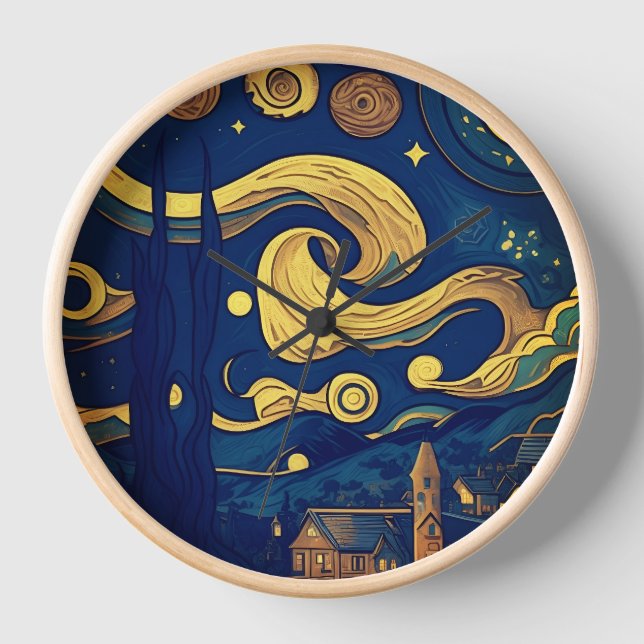 Horloges Van Gogh, Nuit étoilée générée par l'IA (Recto)