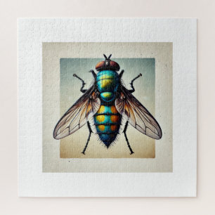 Horn Fly 180724IREF244 - Watercolor Jigsaw Puzzle