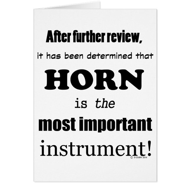 Horn Most Important Instrument (Front)