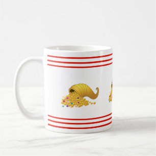 Horn of Plenty & Red Stripes Coffee Mug