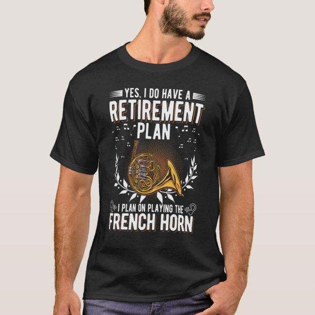 Horn Old Man Horn Player Grandpa French Horn T-Shirt (Front)