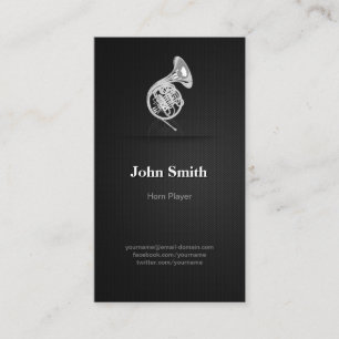 Horn Player - Professional Premium Black Mesh Business Card