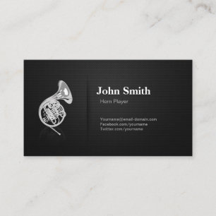 Horn Player - Professional Premium Black Mesh Business Card