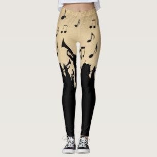 Horn Section Music Design Rustic Leggings