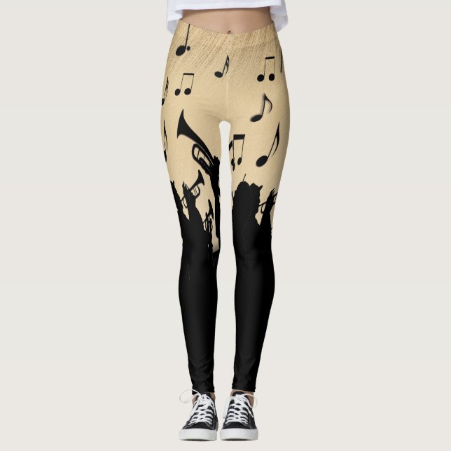 Horn Section Music Design Rustic Leggings (Front)