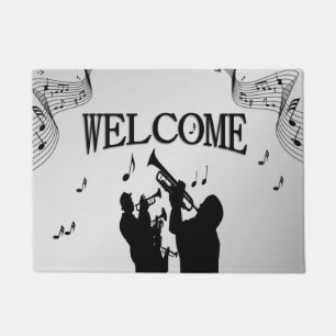 Horn Section Music Design Welcome Doormat