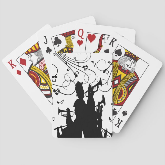 Horn Section Trumpet Jazz Music Playing Cards (Back)