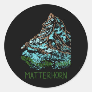 Horn Switzerland Souvenir Gift For Tourists Sticke Classic Round Sticker