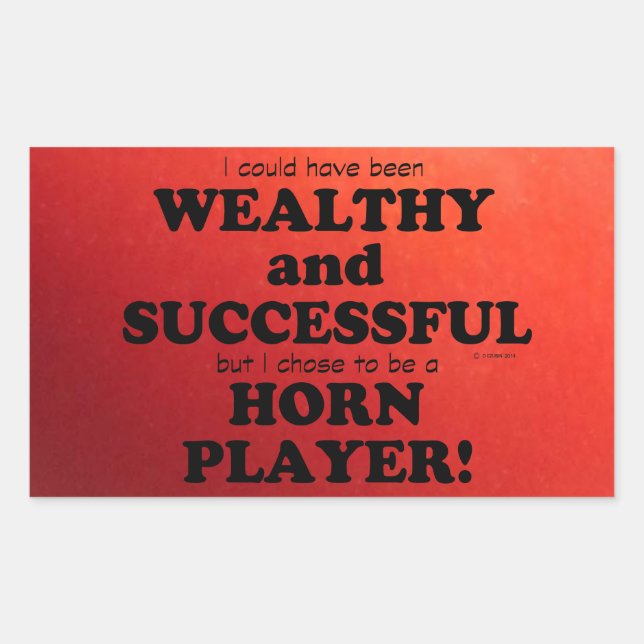 Horn Wealthy & Successful Rectangular Sticker (Front)