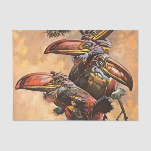 “Hornbills” Fantasy Art by Harry Rountree Tissue Paper (Front)