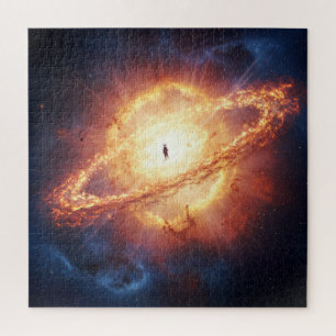 Horned Dark Spirit in a Cosmic Explosion Jigsaw Puzzle