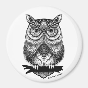 Horned Owl 3 inch magnet