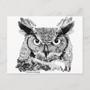 Horned Owl Postcard