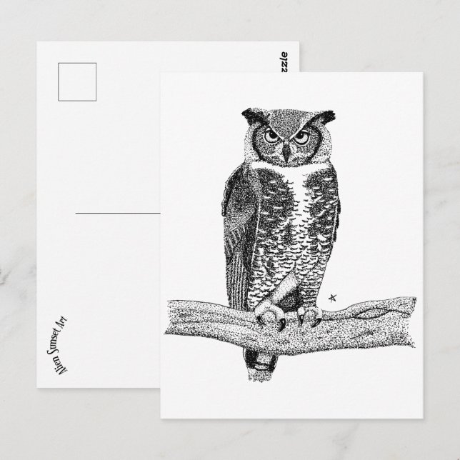 Horned Owl Postcard (Front/Back)